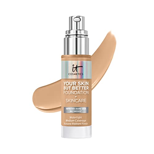 IT Cosmetics Your Skin But Better Foundation + Skincare, Medium Neutral 31 - Hydrating Coverage - Minimizes Pores & Imperfections, Natural Radiant Finish - With Hyaluronic Acid - 1.0 fl oz