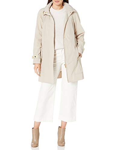 Calvin Klein Women's Long Packable Anorak Jacket, Buff, Medium