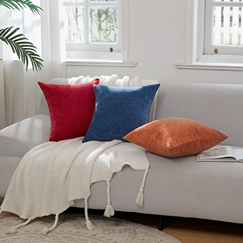 WLNUI Rust Throw Pillow Covers 18x18 Inch Set of 2 Decorative Accent Pillow Case Square Cushion Covers for Couch Sofa Bed Living Room Farmhouse Decor