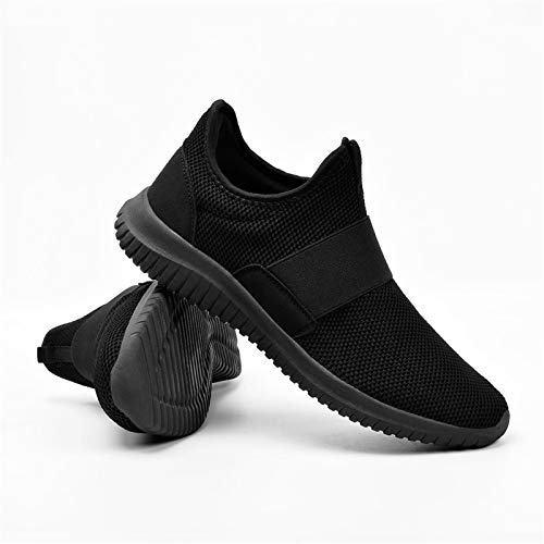 QANSI Mens Running Shoes Slip-on Tennis Sneakers Athletic Sports Walking Shoes Lightweight Workout Gym Shoes Black 11.5