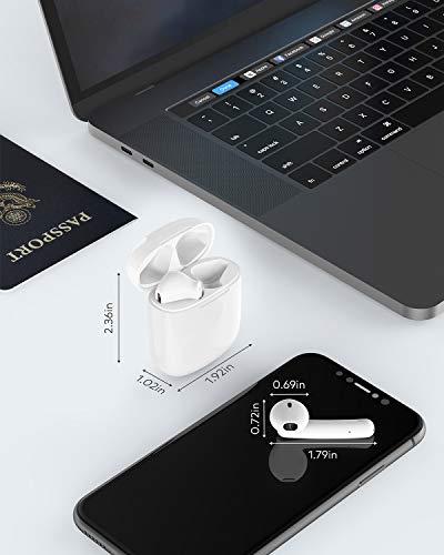 Beben True Wireless Bluetooth Earbuds, 31H Cyclic Playtime Headphones with Type C Charging Case and mic, IPX6 Waterproof Compatible for iPhone Android, in-Ear Stereo Earphones Headset for Sport White