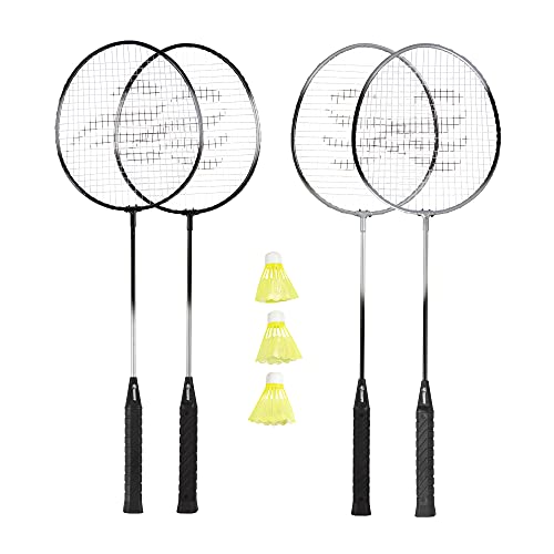 Triumph Sports 4-Player Badminton Set with 4 Rackets, 3 Shuttlecocks and 1 Carry Case, Black (35-7119-2)