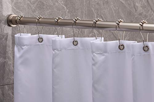 BRIOFOX Tension Curtain Rod 43-73 Inches, Adjustable Shower Curtain Rod for Windows or Doorways, Matte Nickel