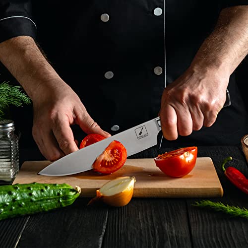 imarku Japanese Chef Knife - Pro Kitchen Knife 8 Inch Chef's Knives High Carbon German Stainless Steel Sharp Paring Knife with Ergonomic Handle