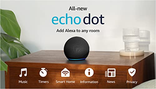 Echo Dot (5th Gen, 2022 release) | With bigger vibrant sound, helpful routines and Alexa | Charcoal