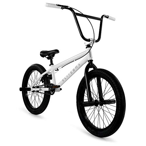 Elite BMX Bicycle 20” & 16" Freestyle Bike - Stealth and Peewee Model (Stealth White, 20")