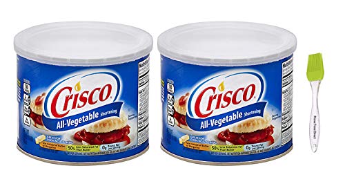 Crisco All Vegetable Shortening-16 OZ (2 Pack) Bundle with PrimeTime Direct Silicone Basting Brush in a PTD Sealed Bag