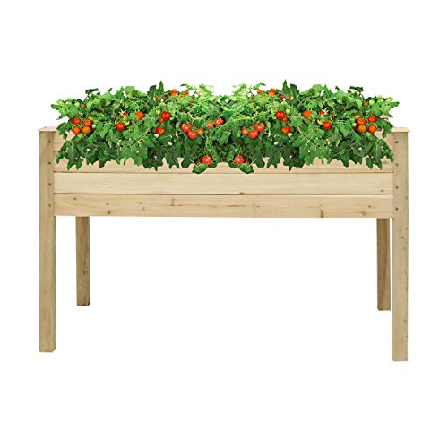 Raised Garden Bed Kit Cedar Planter Flower Herb Boxes with Legs Elevated Garden Bed for Vegetables Outdoor Indoor