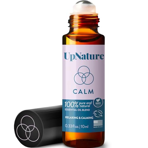 UpNature Calm Essential Oil Roll On Blend – Stress Relief & Relaxation Gifts for Women – Calming & Relaxing Self Care Aromatherapy Oils with Peppermint & Ginger – Ideal Stocking Stuffer