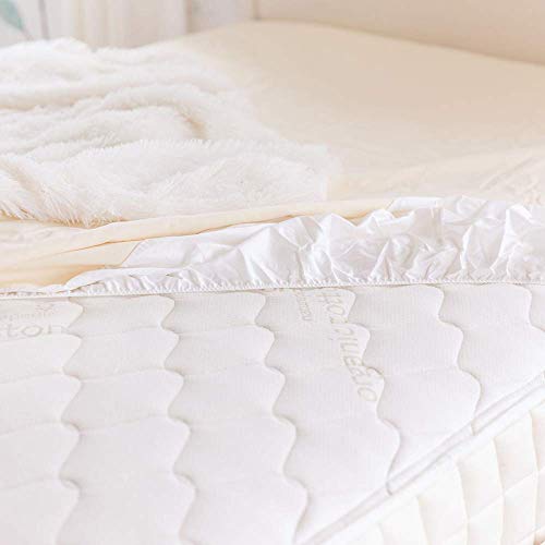 Naturepedic Organic Waterproof Mattress Protector Pad, Fitted Stretch Knit Mattress Cover for 9"-16" Depth, Queen