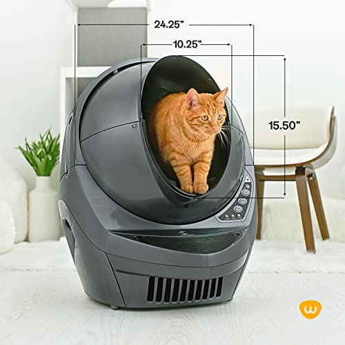 Litter-Robot 3 Core Bundle by Whisker (Grey) - Self-Cleaning Cat Litter Box, Includes Litter-Robot, Mat, Fence, Ramp, (25) Liners & (3) Carbon Filters, Complimentary 1-Year WhiskerCare Warranty