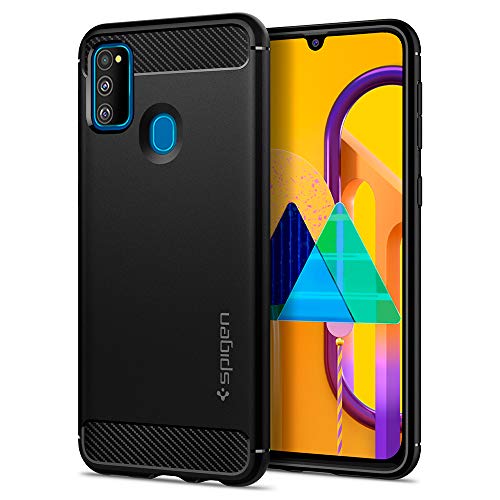 Spigen Rugged Armor Designed for Samsung Galaxy M30s Case (2019) / Designed for Galaxy M21 Case (2020) - Matte Black