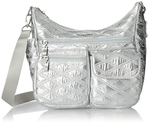 Baggallini Modern Everywhere Bag, Silver Metallic Quilt Affordable handbags