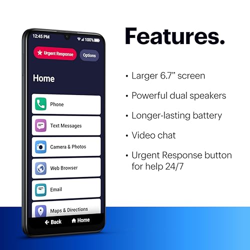 LIVELY Jitterbug Phones Smart4 Smartphone for Seniors - Cell Phone for Seniors - Must Be Activated Phone Plan - Not Compatible with Other Wireless Carriers