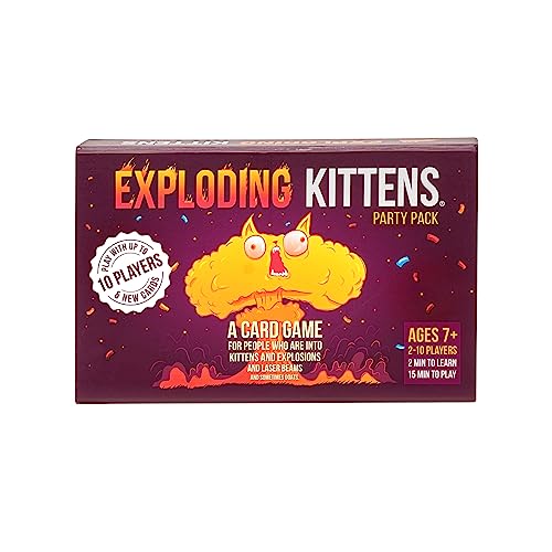 Exploding Kittens Party Pack Card Game | Fun Russian Roulette Family Game | For Adults, Teens & Kids (Ages 7+) | 2-10 Players | 15 Minutes of Play