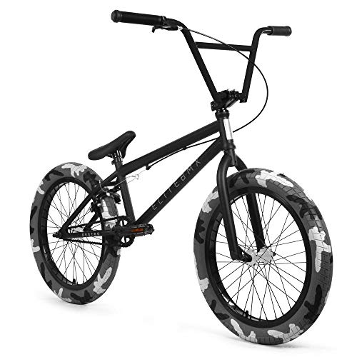 Elite BMX Bicycle 20" & 18” Destro Model Freestyle Bike - 3 Piece Crank (Camo Black, 20")