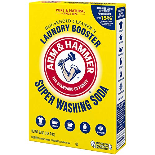 Arm & Hammer Super Washing Soda Detergent Booster & Household Cleaner, 55oz.