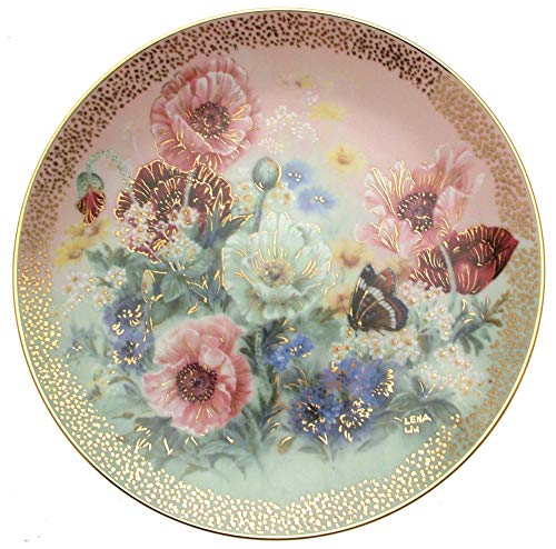 Bradford Exchange c1991 Lena Liu Poppy Pastorale Symphony of Shimmering Beauty Plate CP1565