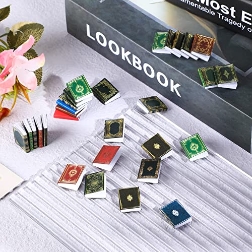 29 Pieces 1:12 Scale Miniatures Dollhouse Books Assorted Timeless Miniatures Books Mini Books Model Dollhouse Decoration Accessories Pretend Play Toy Supplies for Boys and Girls (Classic Pattern)