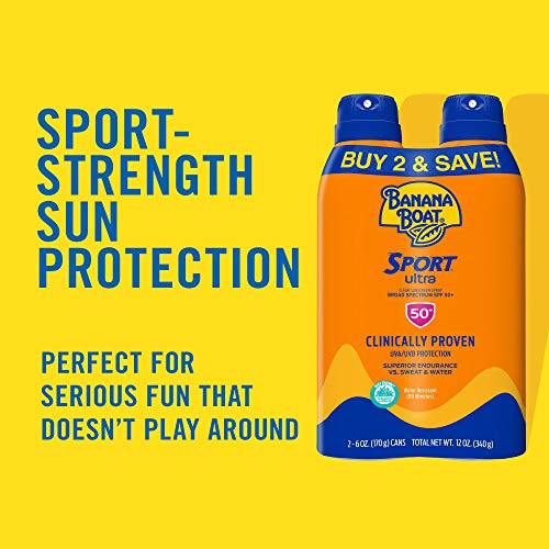 Banana Boat Sport Ultra Sunscreen Spray, Broad Spectrum, SPF 50, 6oz. - Twin Pack