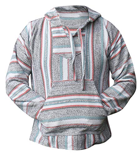 Del Mex Mexican Baja Hoodie Sweatshirt Pullover Jerga Surf Poncho Drug Rug (Small, Calexico)