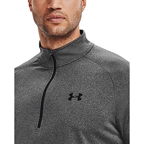 Under Armour Men's Tech 2.0 1/2 Zip-Up Long Sleeve T-Shirt , Carbon Heather (090)/Black , Large