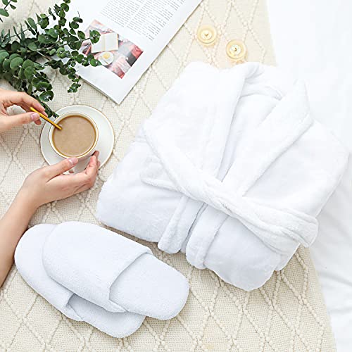 Spa Bathrobe and Slippers - Spa Luxetique Spa Gifts for Women, Flannel and Soft Bath Robe, Bath and Body Gift Set, Home Spa Gift Set Includes Bathrobe and Slippers, Bath Bombs, Body Lotion