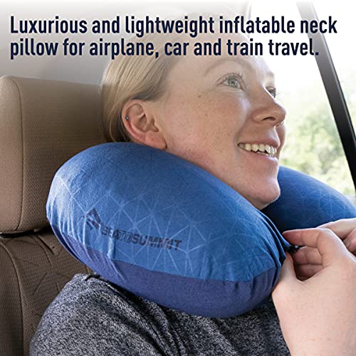 Sea to Summit Aeros Premium Traveller Inflatable Neck Pillow, Navy Blue