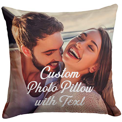 Custom Love, Couple Photo Pillow w Any Picture | 16x16 - Optional Insert | Personalized Cover with Your Loved Ones - Custom Couple Gifts