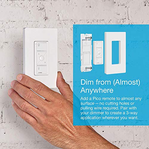 Lutron Caseta Smart Home Dimmer Switch, Works with Alexa, Apple HomeKit, and the Google Assistant | for LED Light Bulbs, Incandescent Bulbs and Halogen Bulbs | PD-6WCL-WH | White