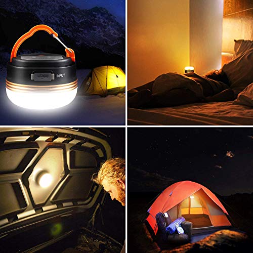 LED Camping Lantern, Rechargeable & Portable Tent Light, 300LM,3 Light Modes,1800mAh Power Bank,with Magnet Base,Electric Lantern Flashlight for Camping/Hiking/Fishing/Hurricane/Emergency