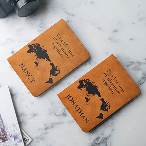 Couple passport holder Set of 2 - Personalized with your Names