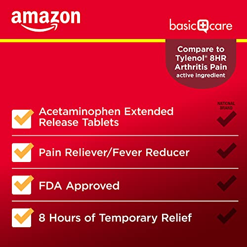 Basic Care Acetaminophen Extended-Release Tablets, 650 mg, Arthritis Pain, 400 Count