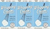 3 pack Trader Joe's Shelf Stable Tetra Grade A Whipping Cream 8 FL Oz (236 mL) Cream at the Ready When You Need It (UHT) Room Temperature, 3 Pack