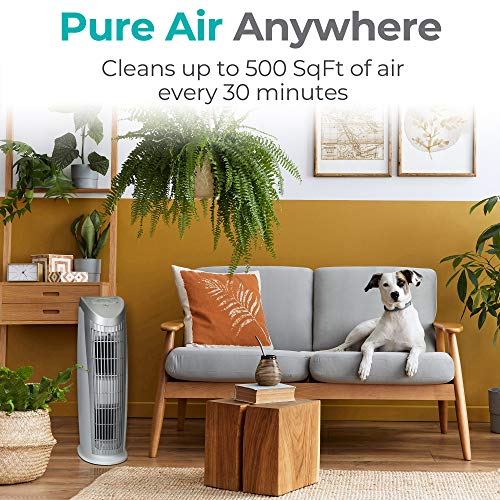 Alen T500 Air Purifier, Quiet Air Flow for Large Rooms, 500 SqFt, Portable Air Cleaner for Allergens, Dust, Mold, Pet Odors, Bacteria, In White