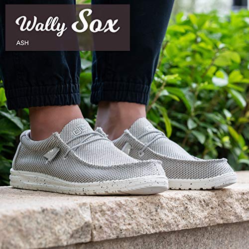 Hey Dude Men's Wally Sox Ash Size 11 | Men’s Shoes | Men's Lace Up Loafers | Comfortable & Light-Weight