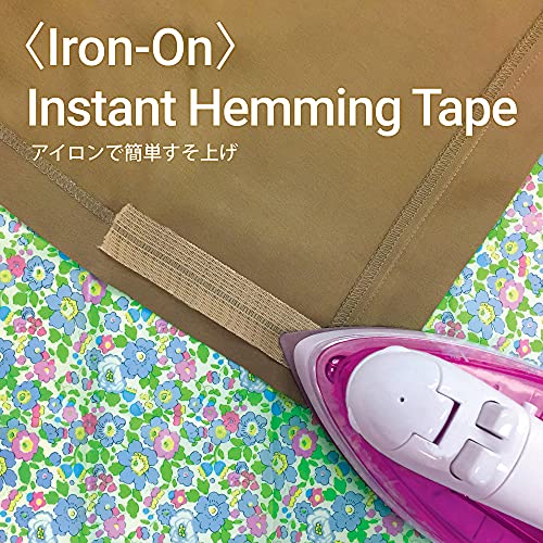 LEONIS Polyester Iron-On Hem Clothing Tape 1inch x 5.5yd (25mm x 5m) Black [ 78026 ]