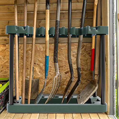 Garden Tool Organizer - Utility Rack, Holds Yard Tools - Garage Organizers and Storage Home Essentials by Stalwart - 40 Yard Tools