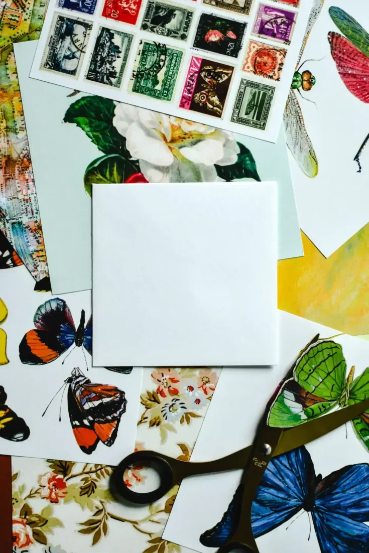 Assorted stamps on the table