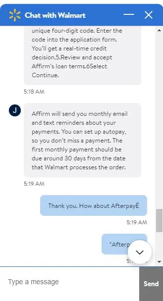 Chat with walmart screenshot 4