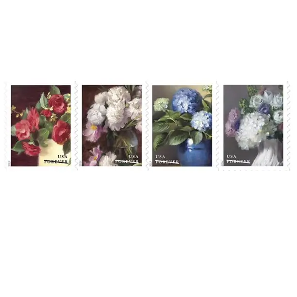 Flowers from the Garden Strip of 10 USPS Forever First Class Postage Stamps Celebrate Wedding Beauty 