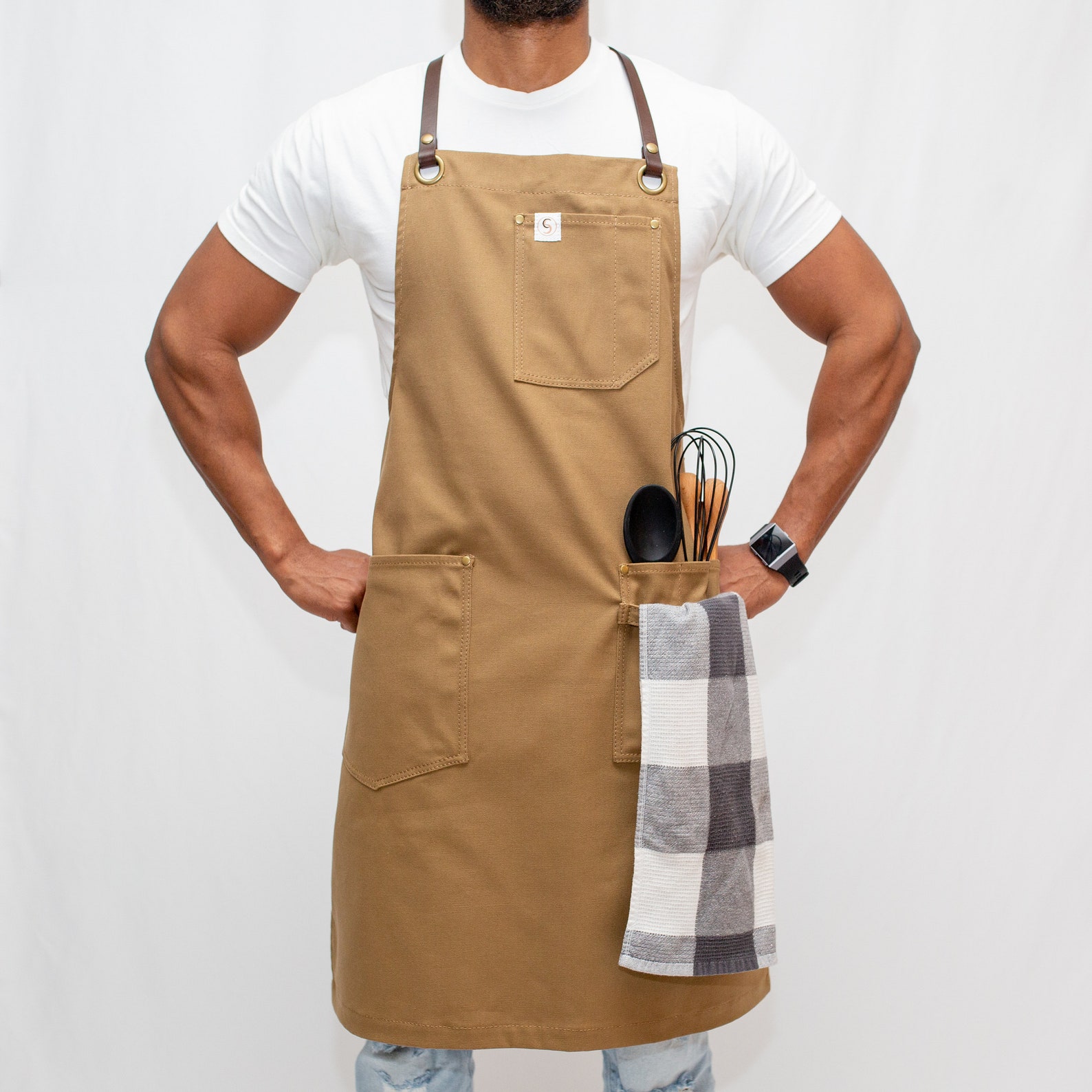 Washed canvas aprons from Etsy