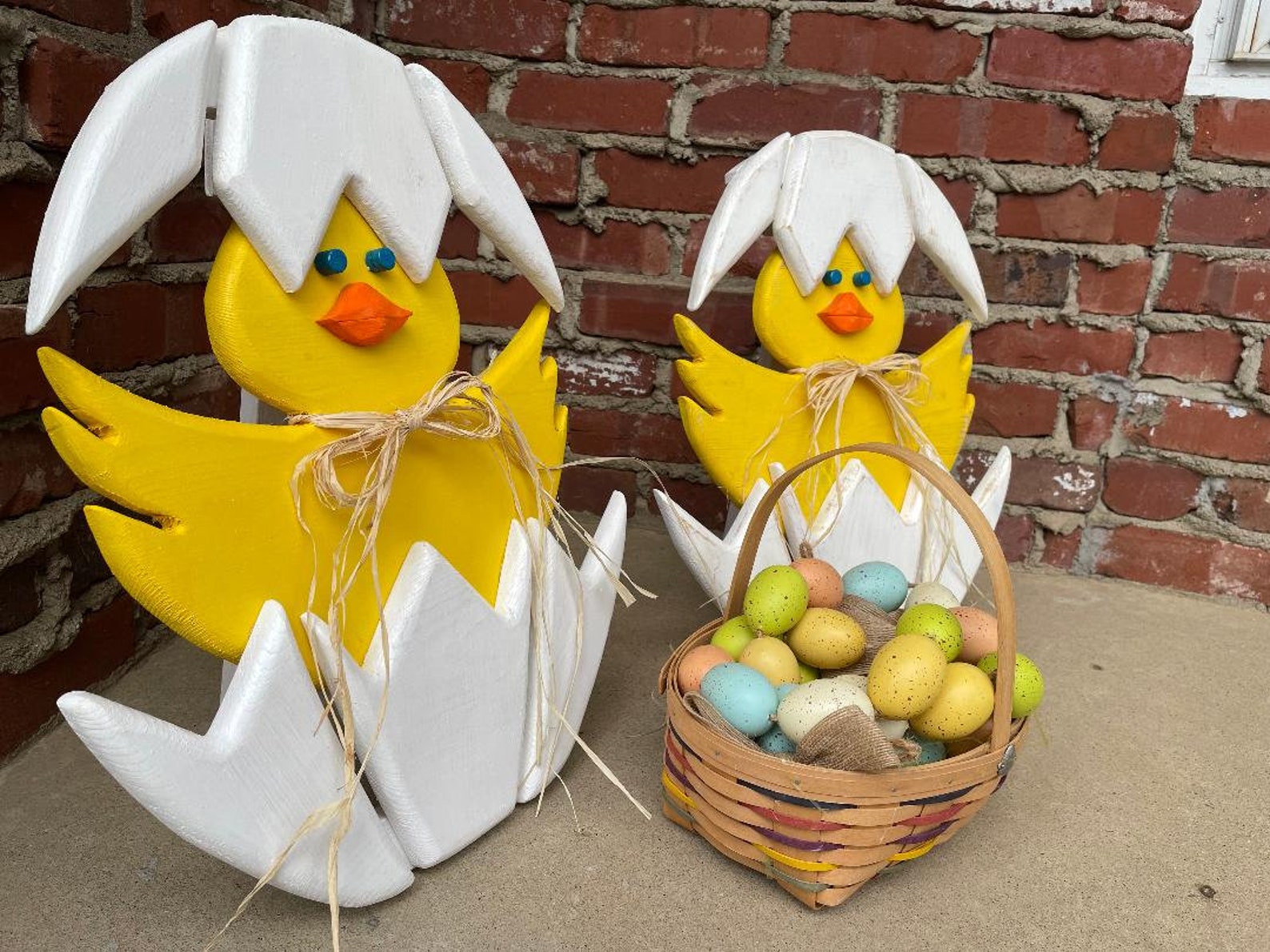 Wooden egg Easter decoration,