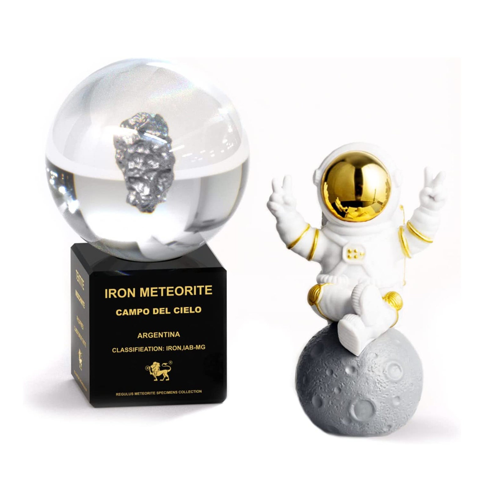 Meteorite Crystal Ball & Astronaut Model