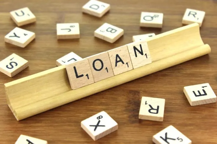 LOAN spelled with Scrabble tiles