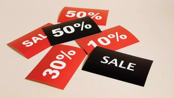 Sale Cards on Beige Background