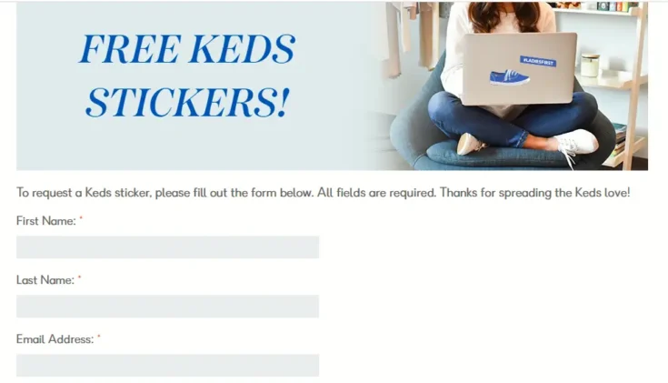 Free Stickers by mail from Keds